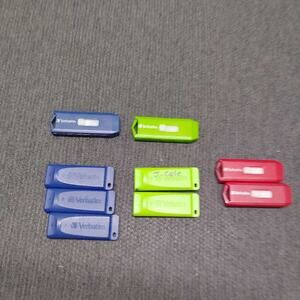 Verbatim 9pk 4GB USB Flash Drives Blue Green Red Storage Memory Stick